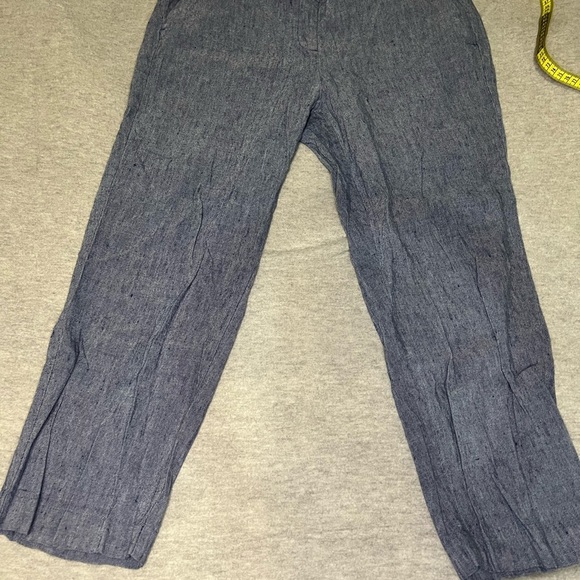 J. Jill Blue Linen Stretch Capris Trousers - Picture 1 of 4